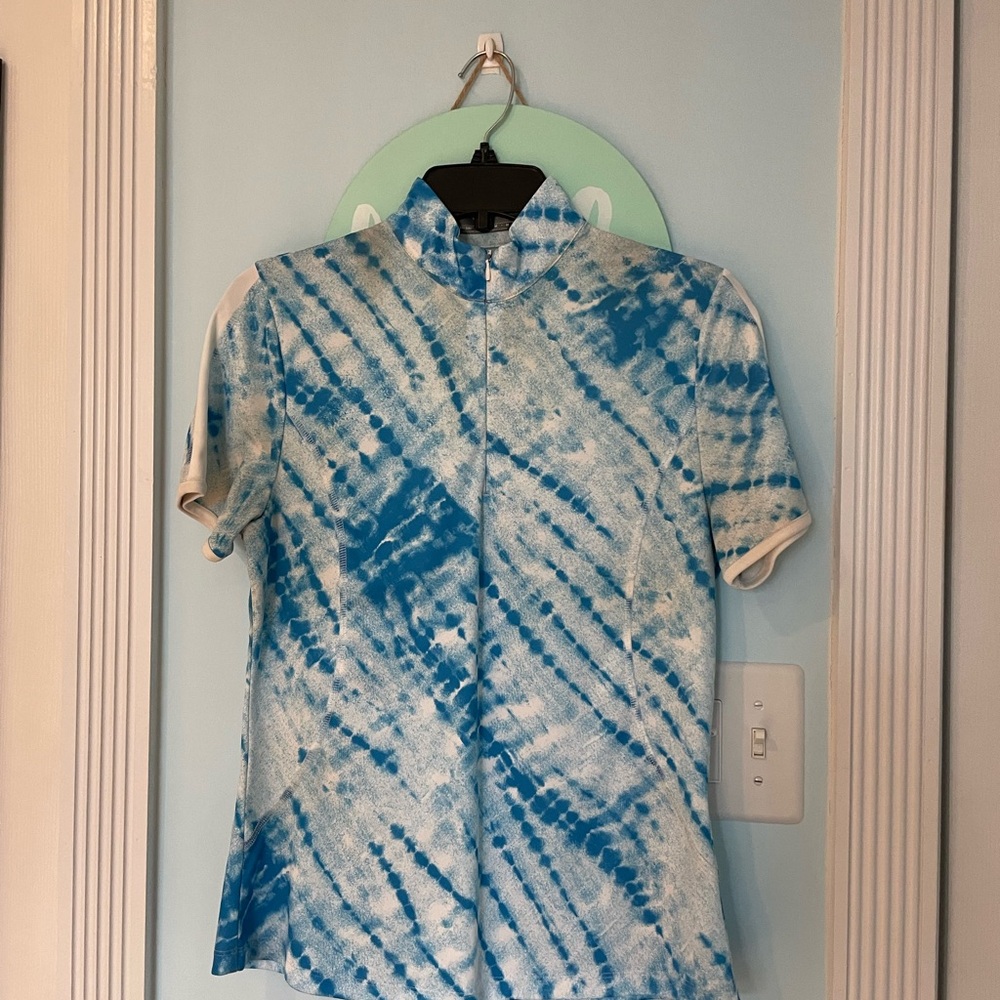 Callaway Blue Tie-Dye Women's Short Sleeve Top